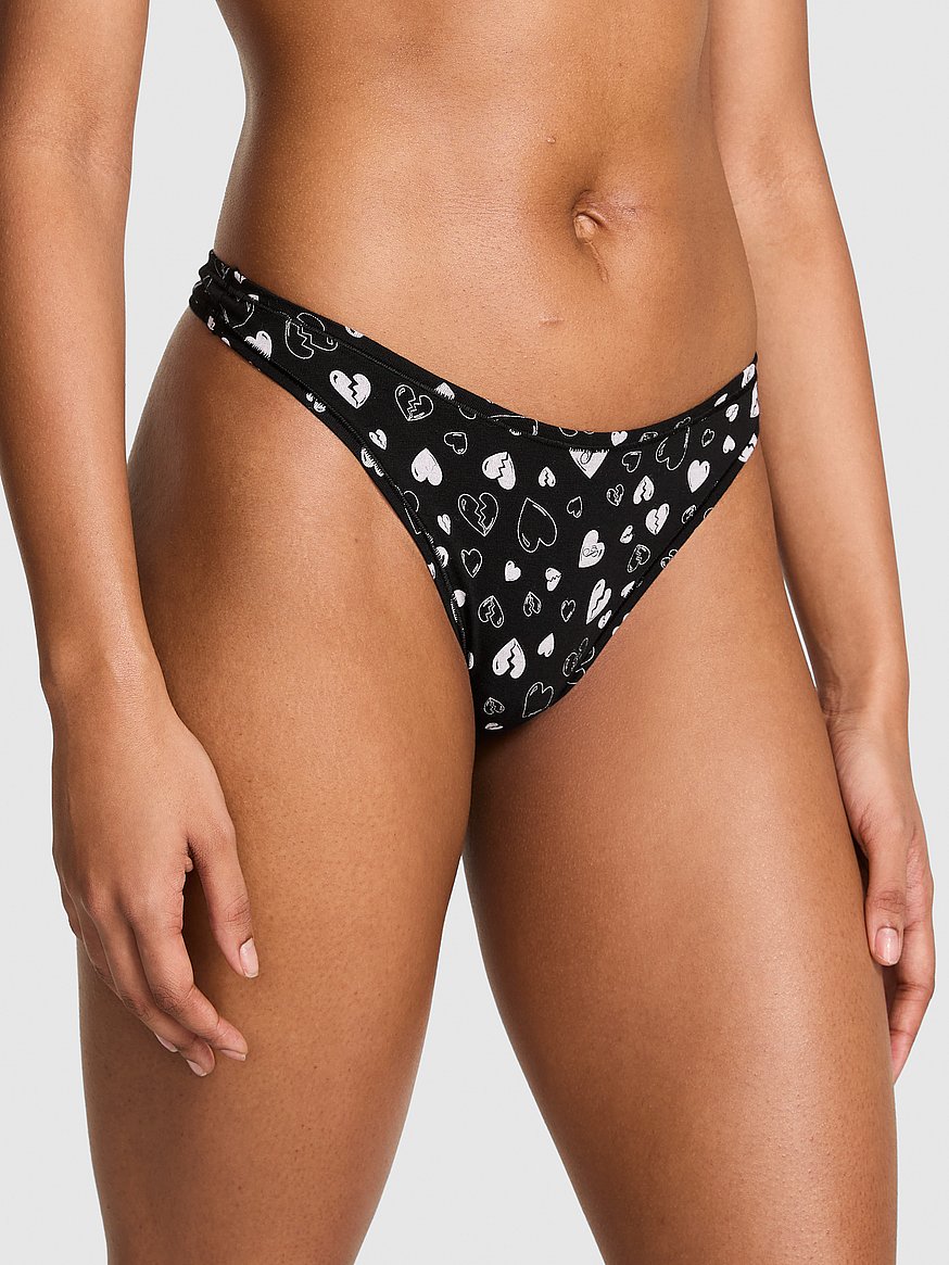 Cotton High-Leg Thong Panty