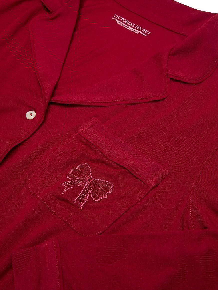 Modal Soft Bow Long Pajama Set