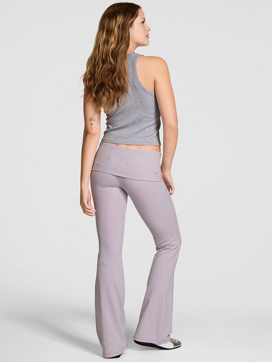 All-Day Cotton Foldover Flare Leggings