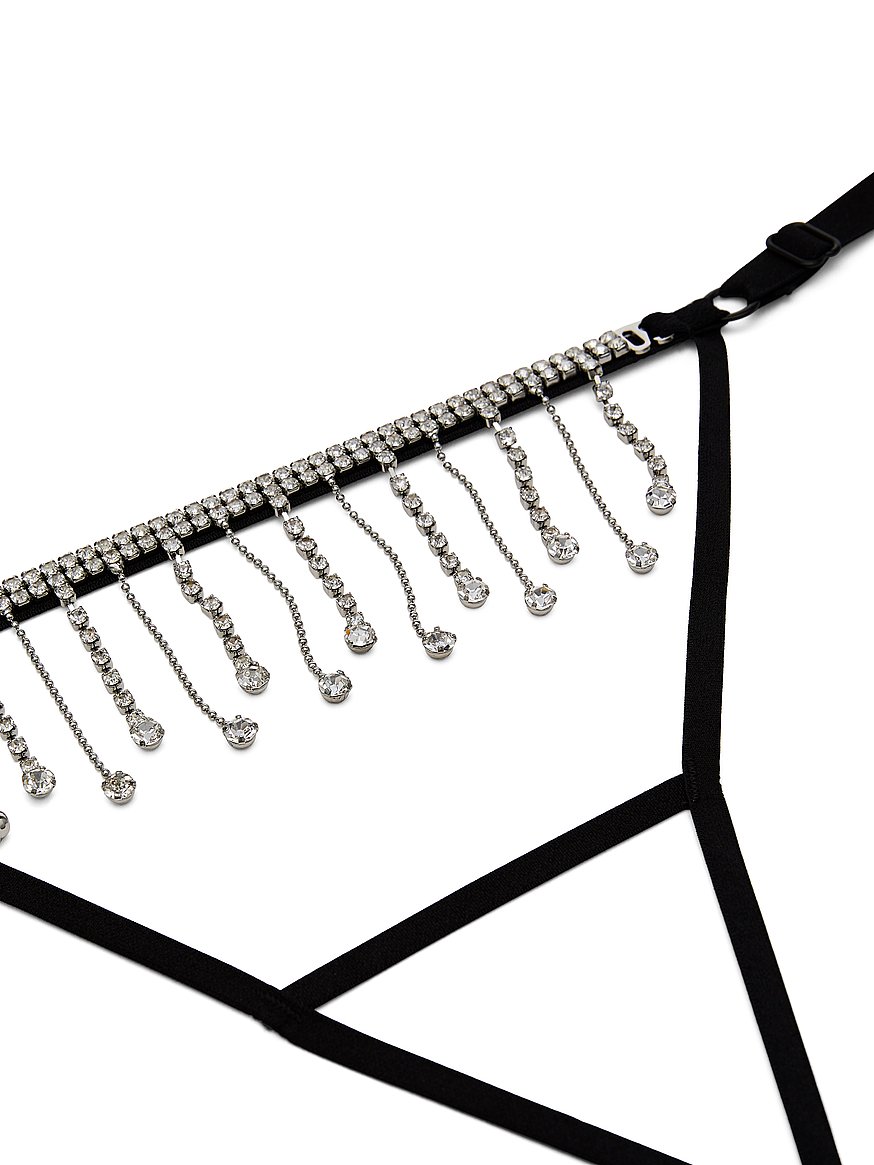 Tassel Sparkle Crotchless Adjustable V-String Panty