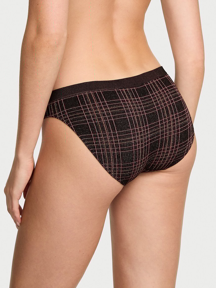 Seamless Shimmer Plaid Bikini Panty