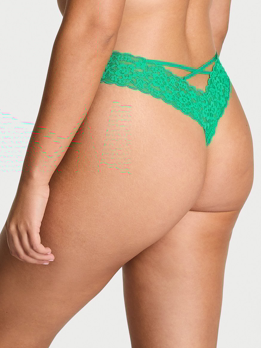 Lace Strappy-Back Thong Panty