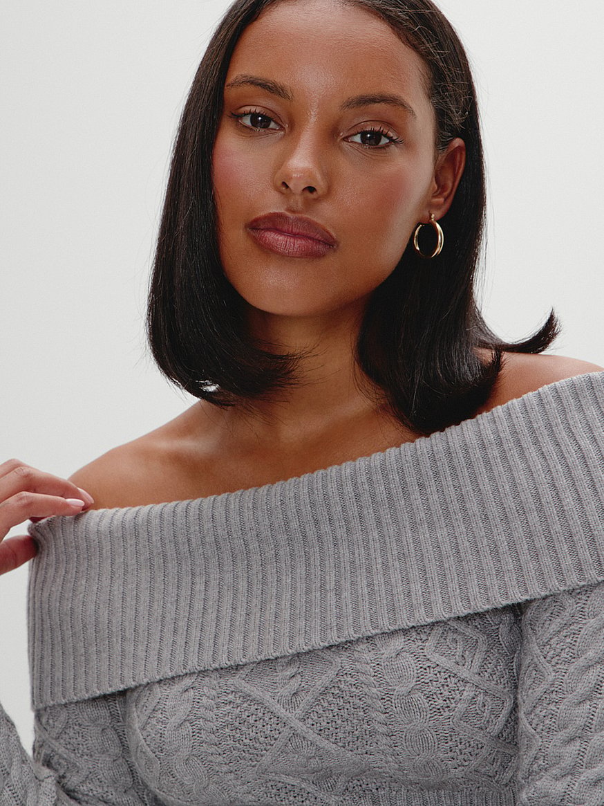 Buy Jazz Cable Knit Sweater, Cloud Cover - Order Sweaters online