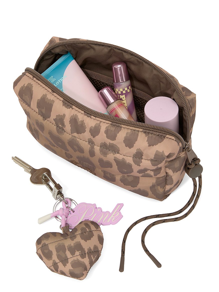 Quilted Puﬀer Makeup Bag