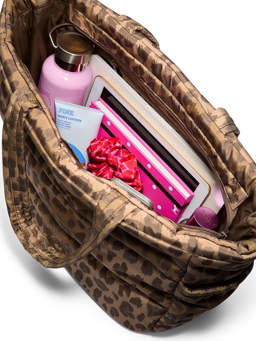 Quilted Puﬀer Tote Bag