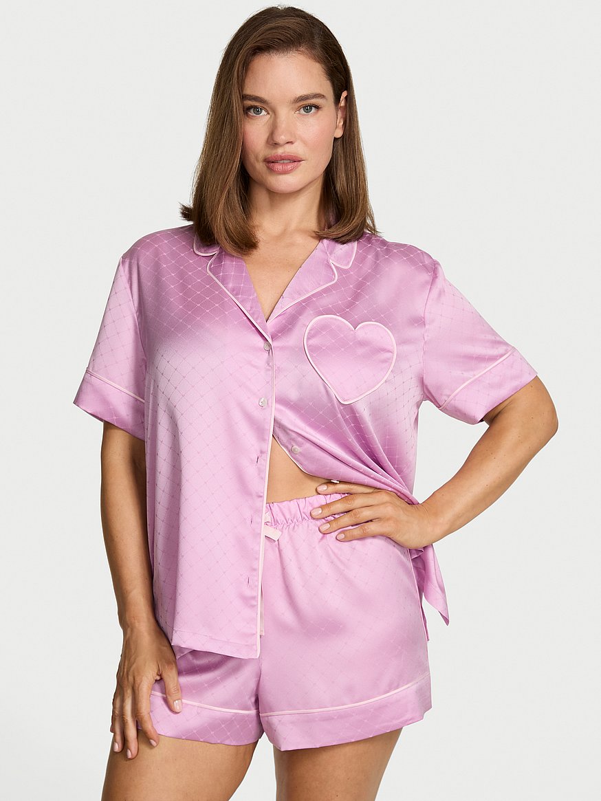 Glazed Satin Short Pajama Set
