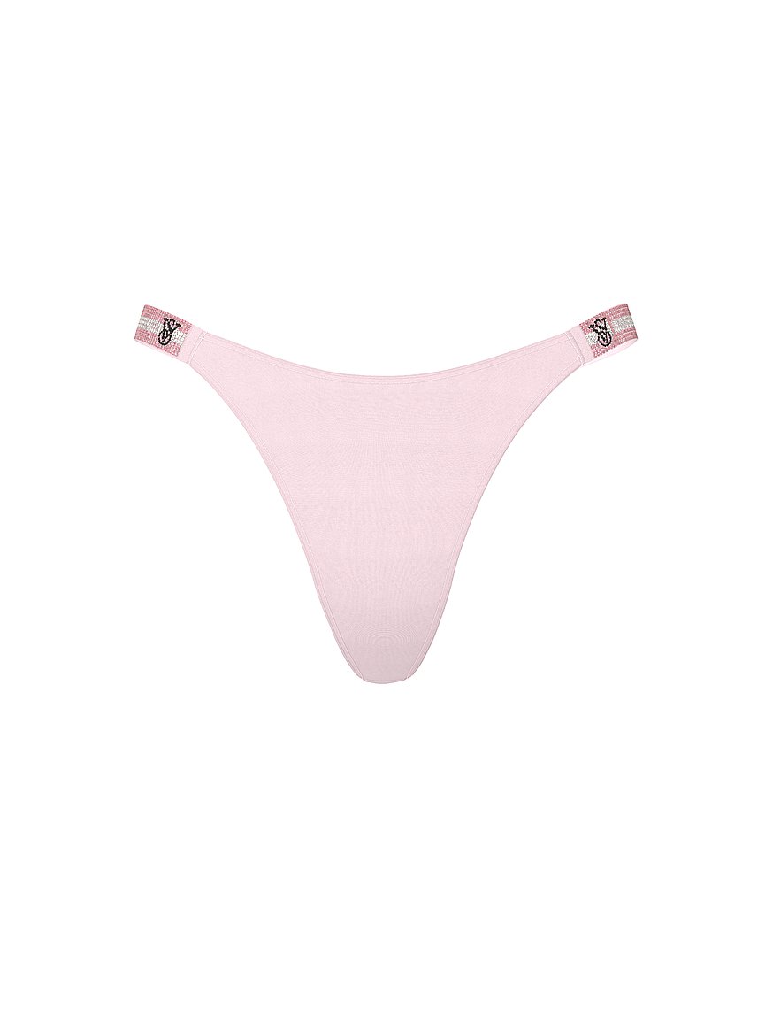 Logo Shine Strap Thong Panty
