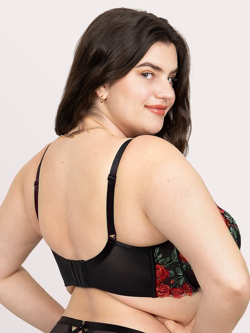 Lush Embroidery Unlined Full Coverage Balconette Bra