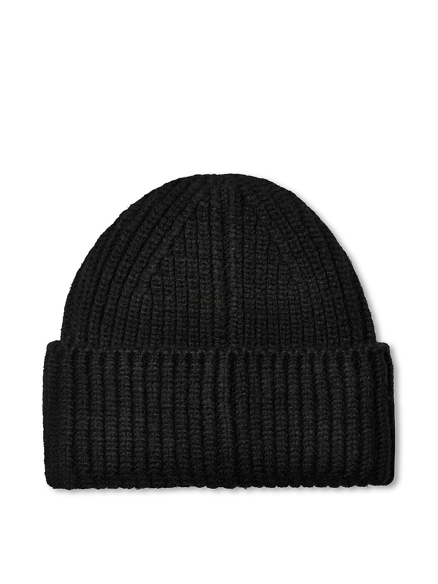 Buy Chunky Crafted Rib Beanie, Black - Order Hats online - PINK US