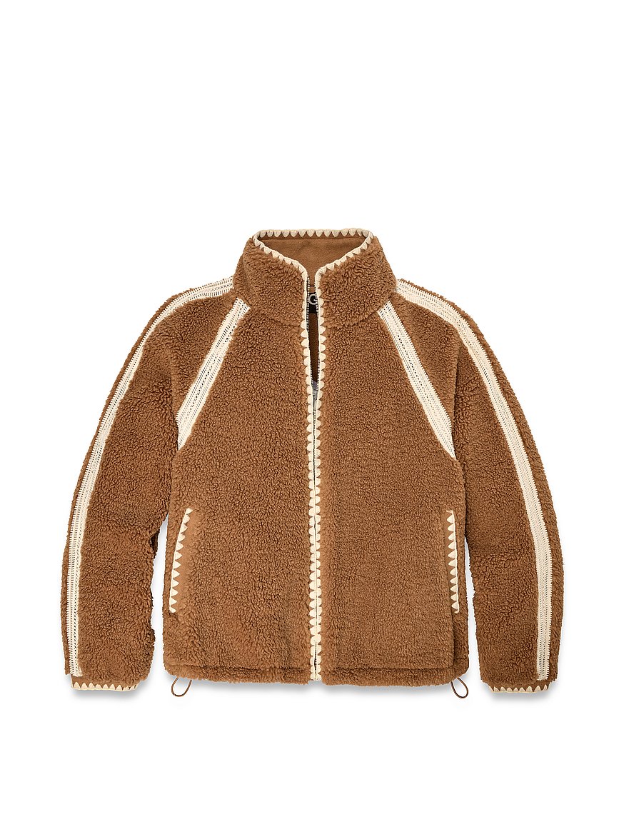 Buy Nikia Crochet Uggfluff Jacket, Chestnut - Order Jackets