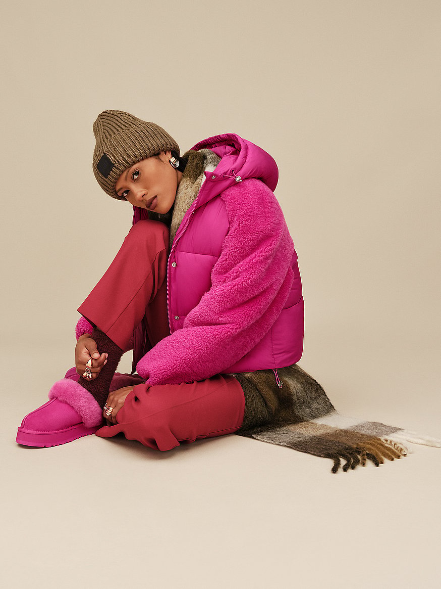 Buy Mykah Uggbraid Puffer Jacket, Chroma Pink - Order Jackets