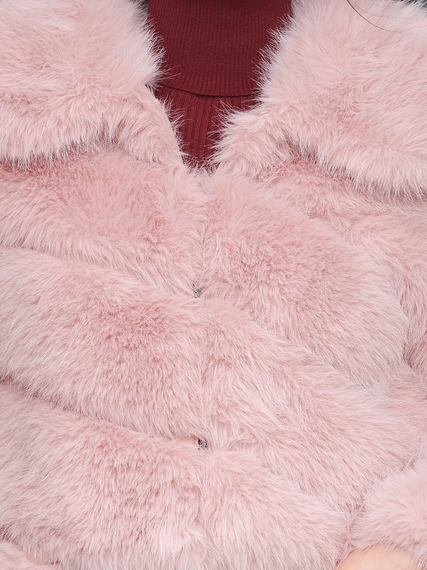 Luxe Faux-Fur Paneled Coat