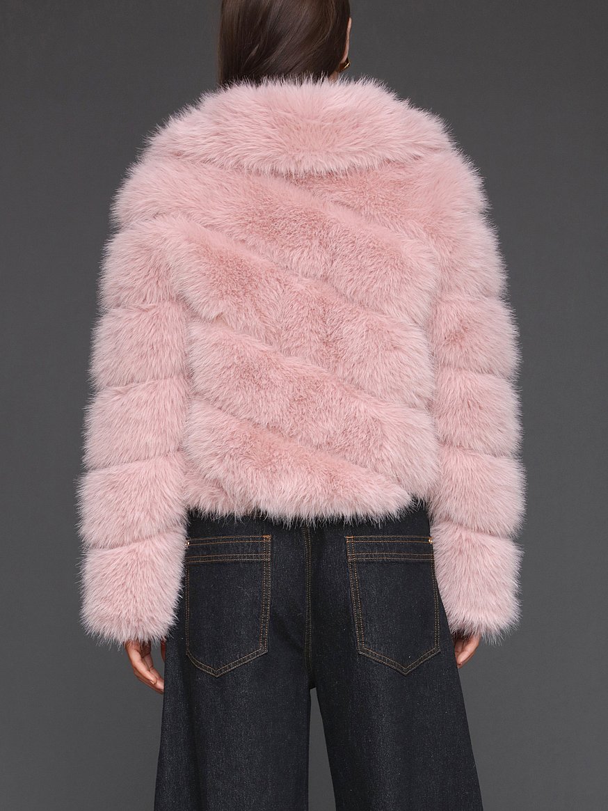 Luxe Faux-Fur Paneled Coat