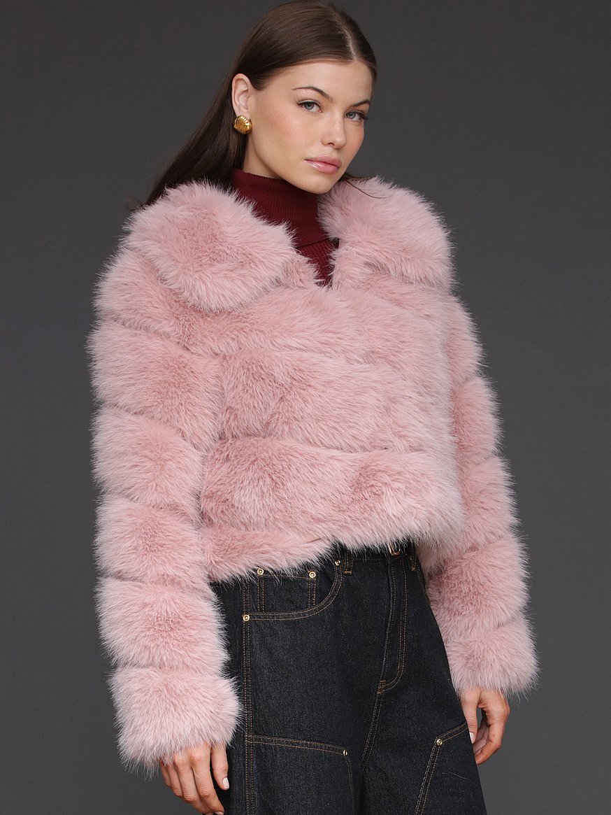 Luxe Faux-Fur Paneled Coat