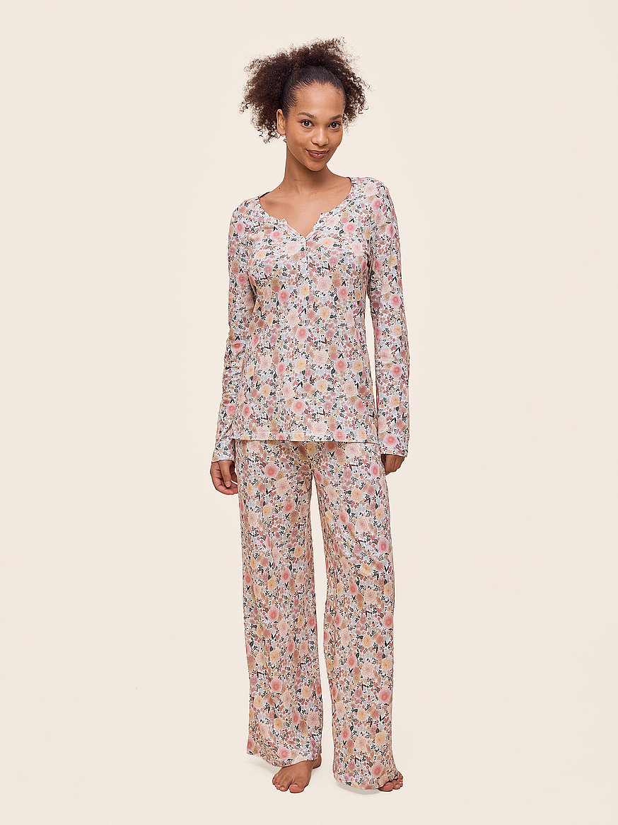 THETOE ♡ Victoria Knit Set Buy Meribel Knit Henley Set, Strawberry - Order Pajamas Sets