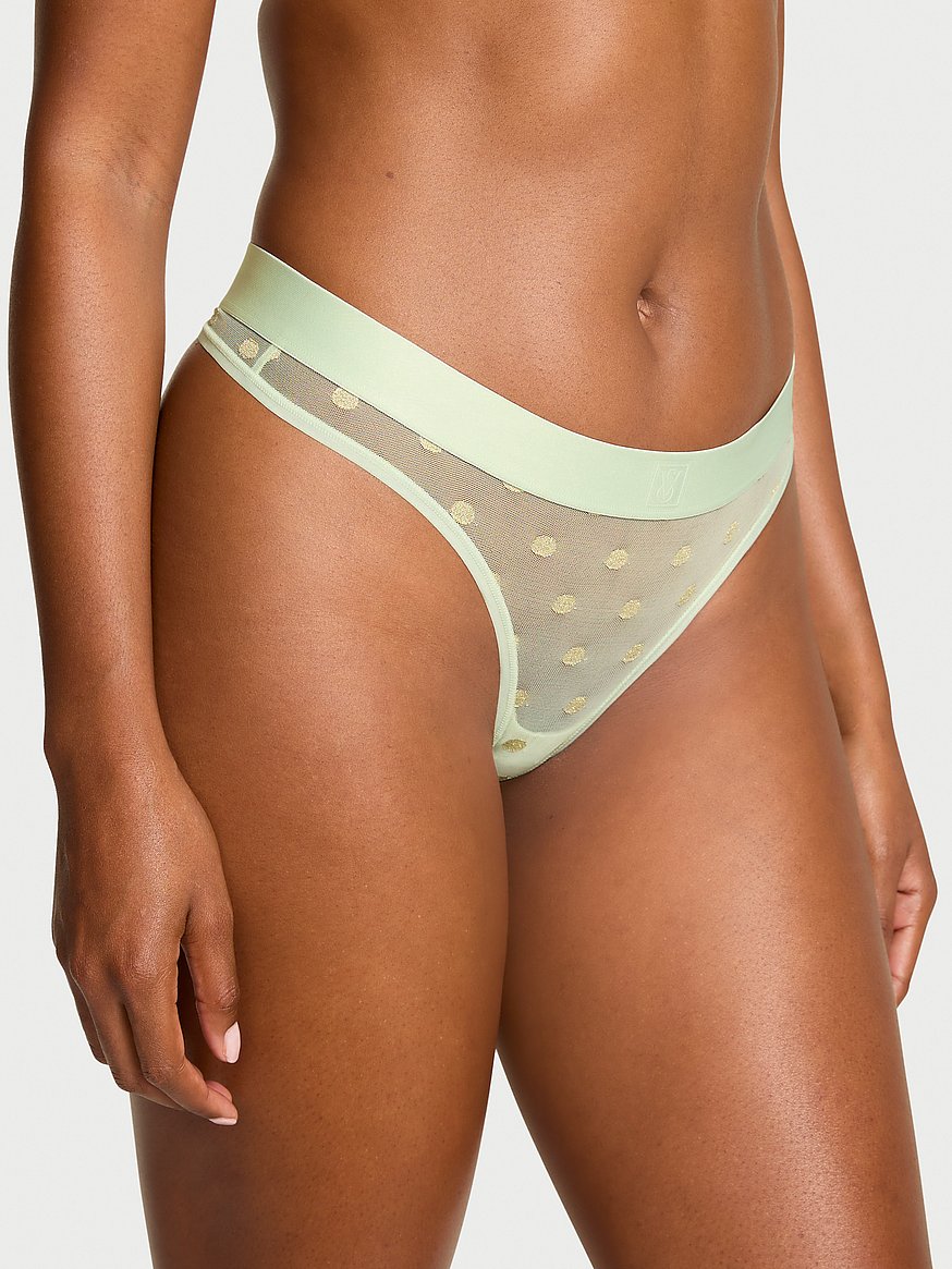 Sheer Heritage Shimmer Thong Panty