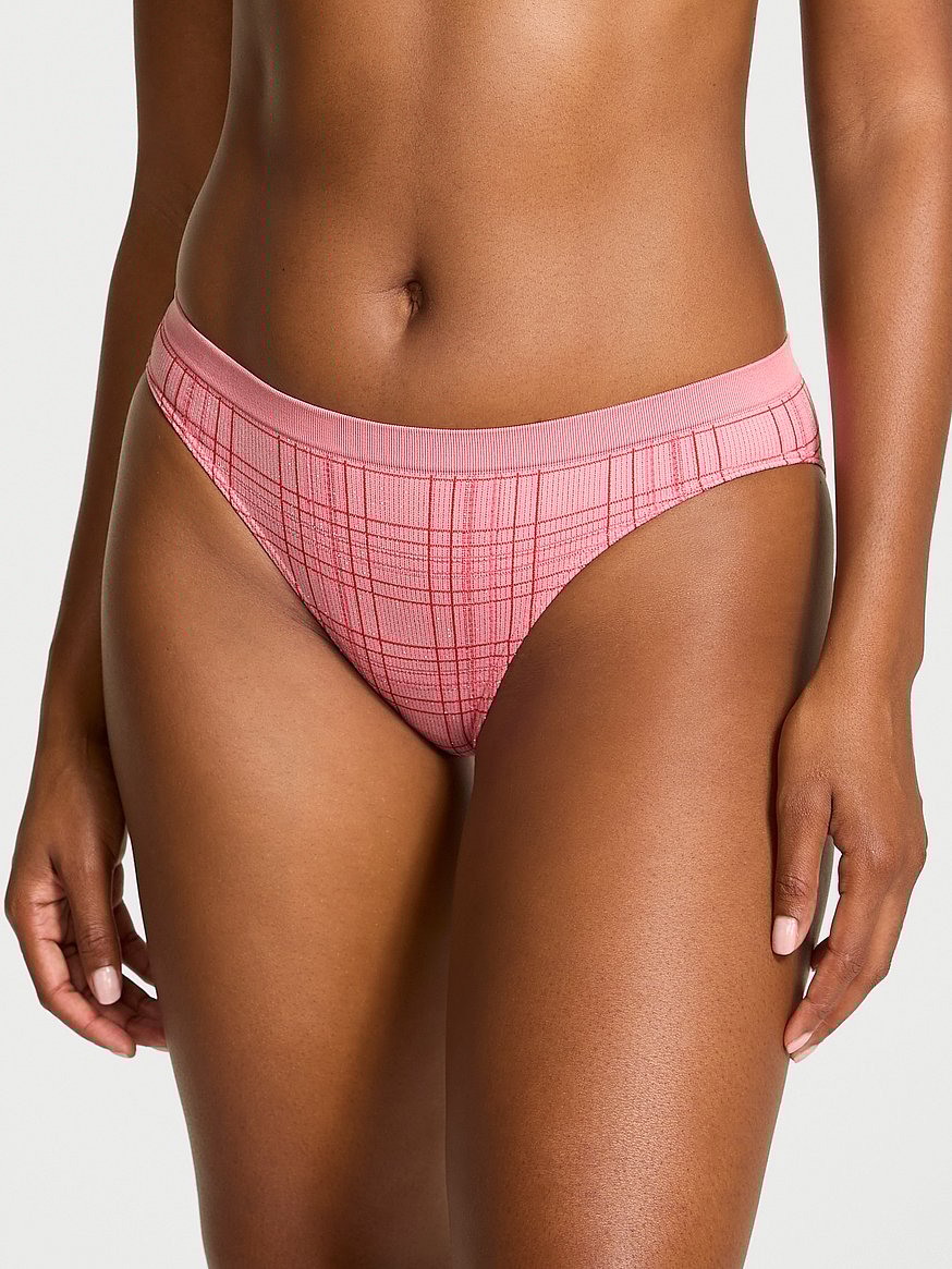 Seamless Shimmer Plaid Bikini Panty