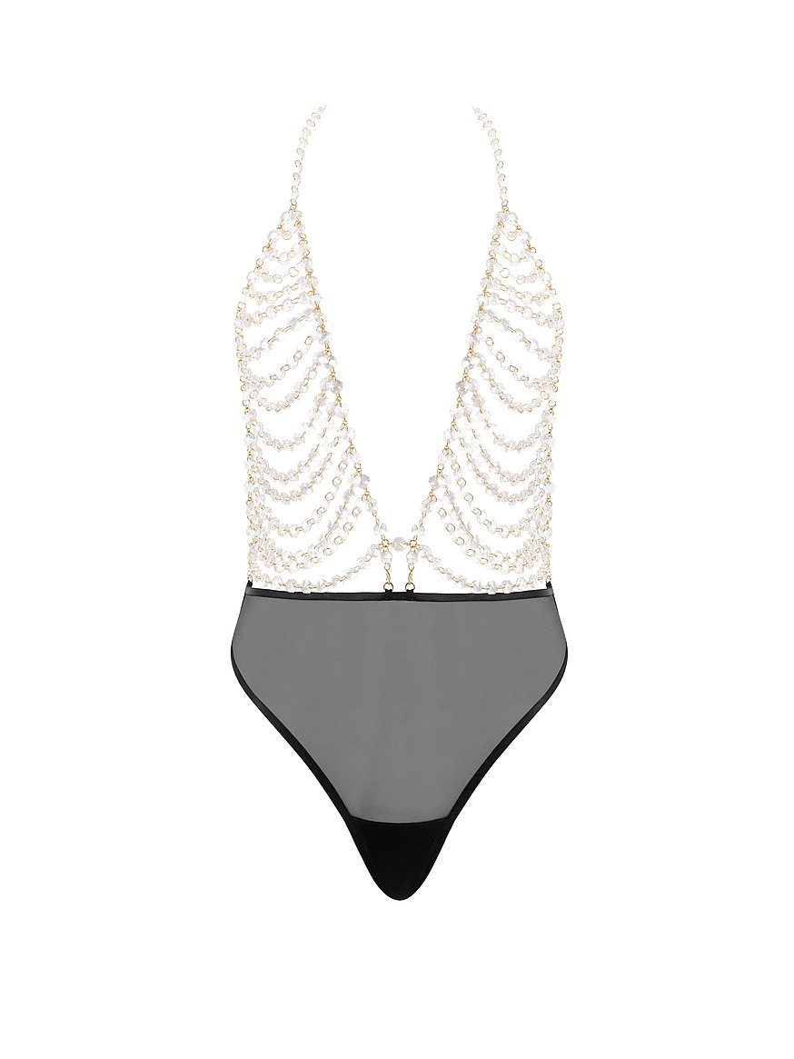 Crystal Open-Cup Bodysuit