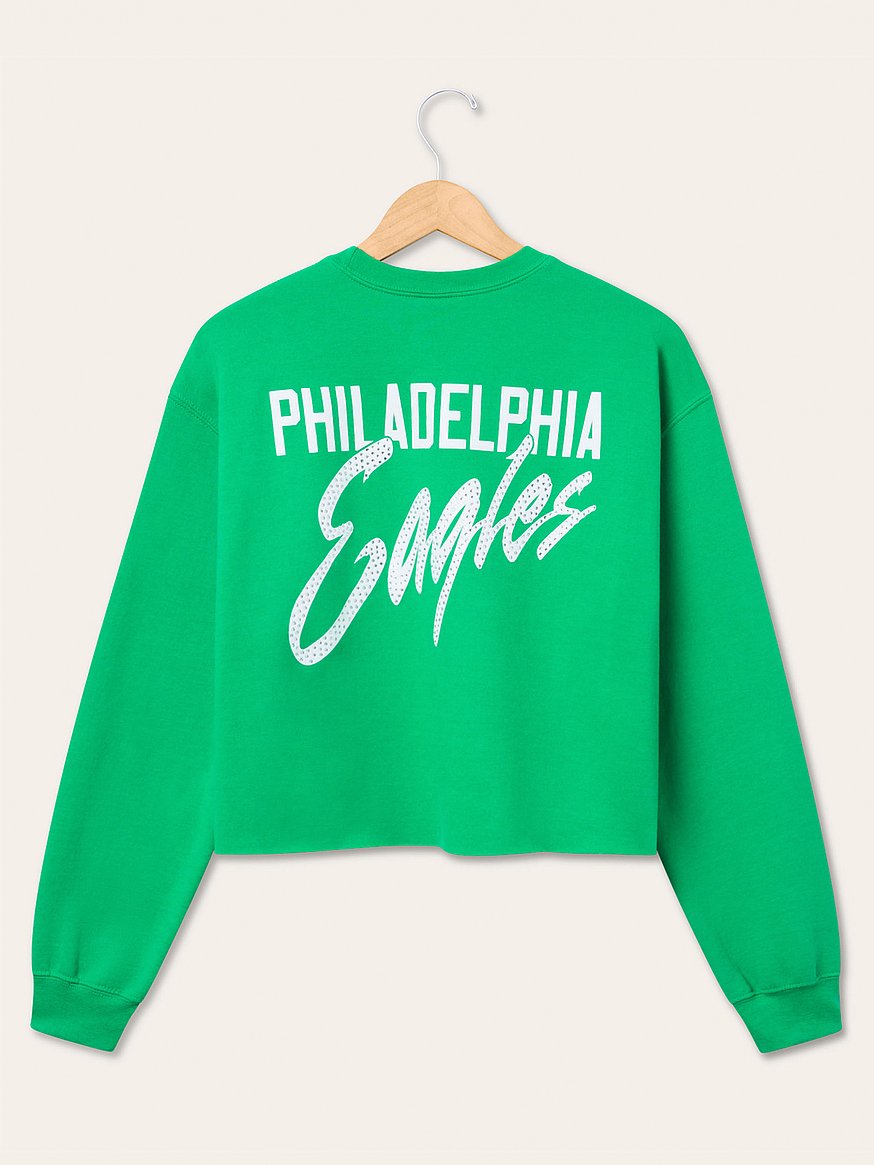 Philadelphia Eagles Bling Crop Fleece Sweatshirt
