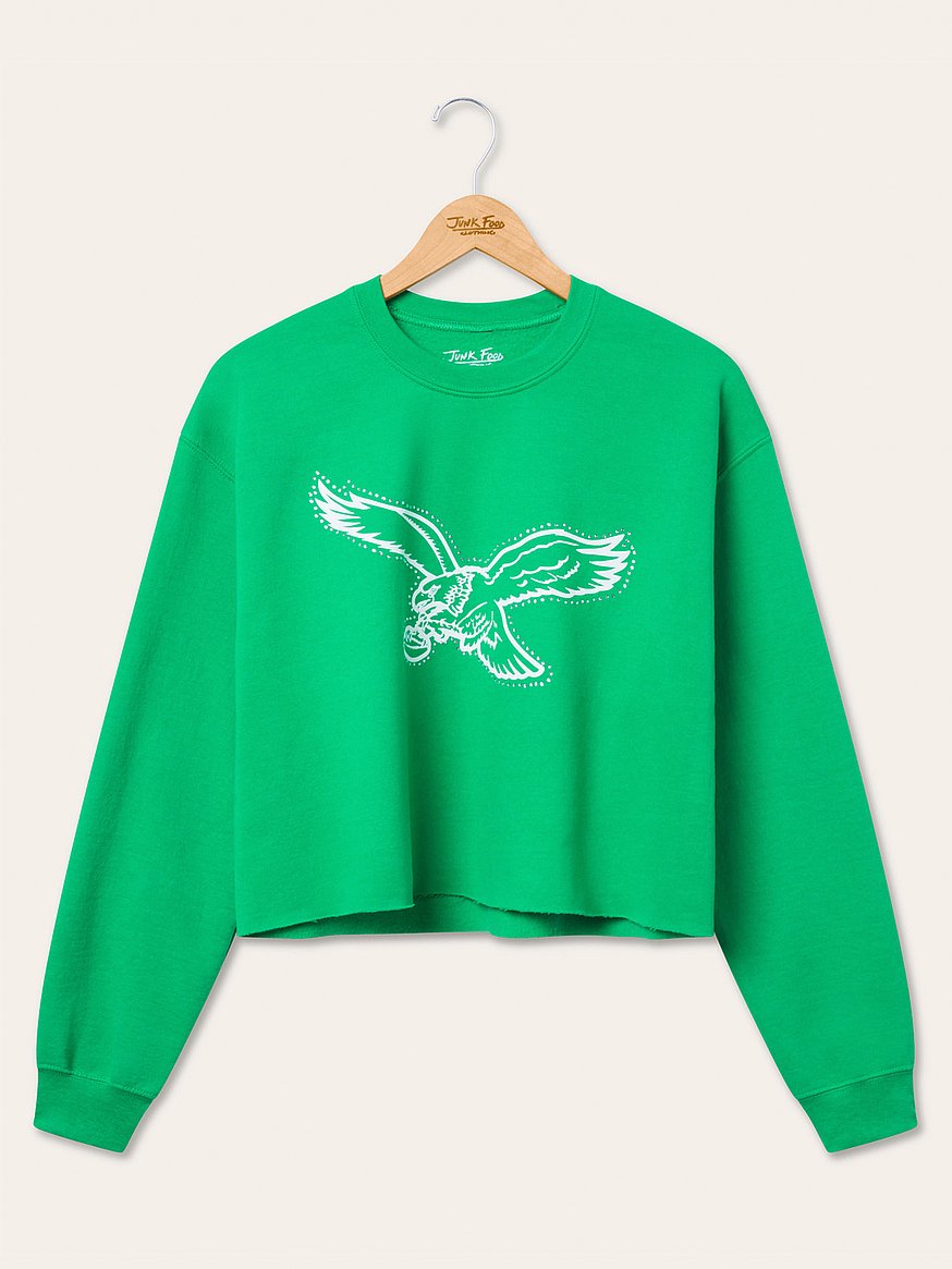 Philadelphia Eagles Bling Crop Fleece Sweatshirt