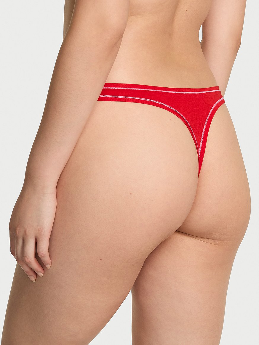 Cotton High-Leg Thong Panty