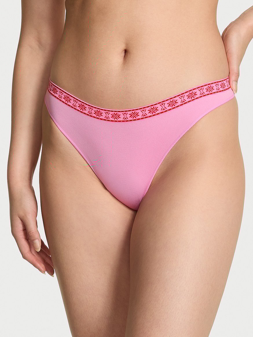 Seamless Straight-Across Thong Panty