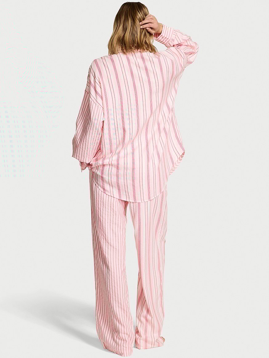 Flannel Oversized Long Pajama Set