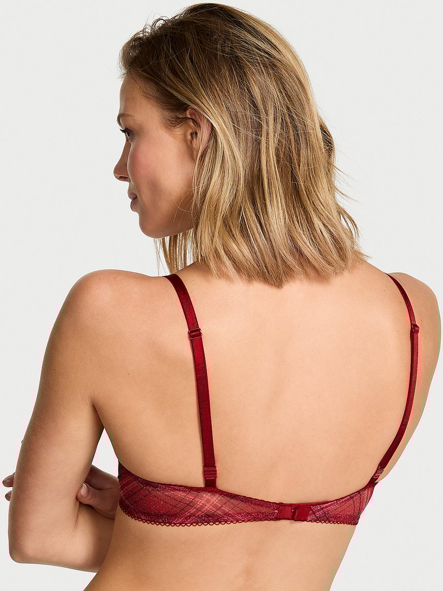 Sexy Tee Shimmer Mesh Lace-Up Push-Up Bra