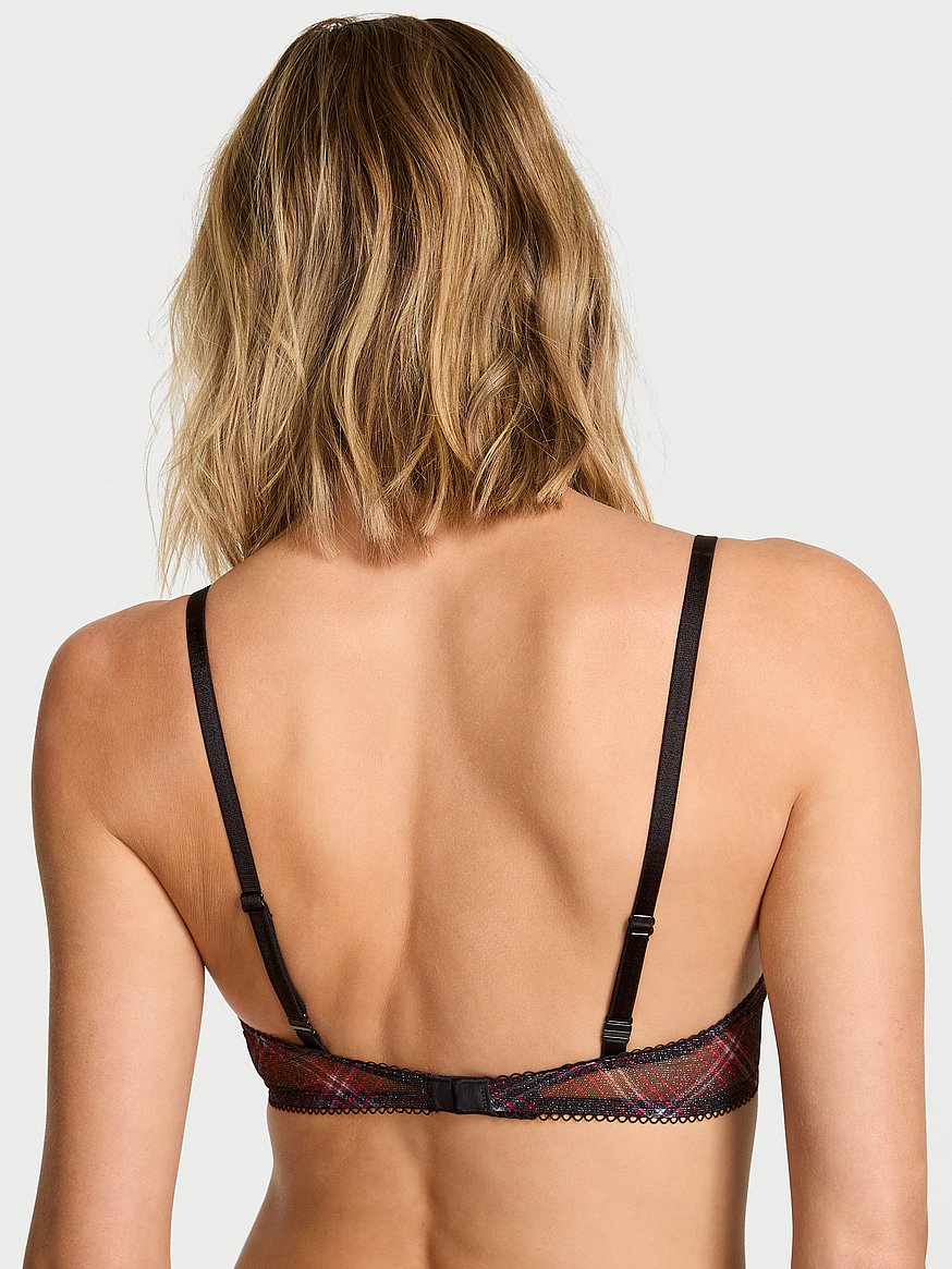 Sexy Tee Shimmer Mesh Lace-Up Push-Up Bra
