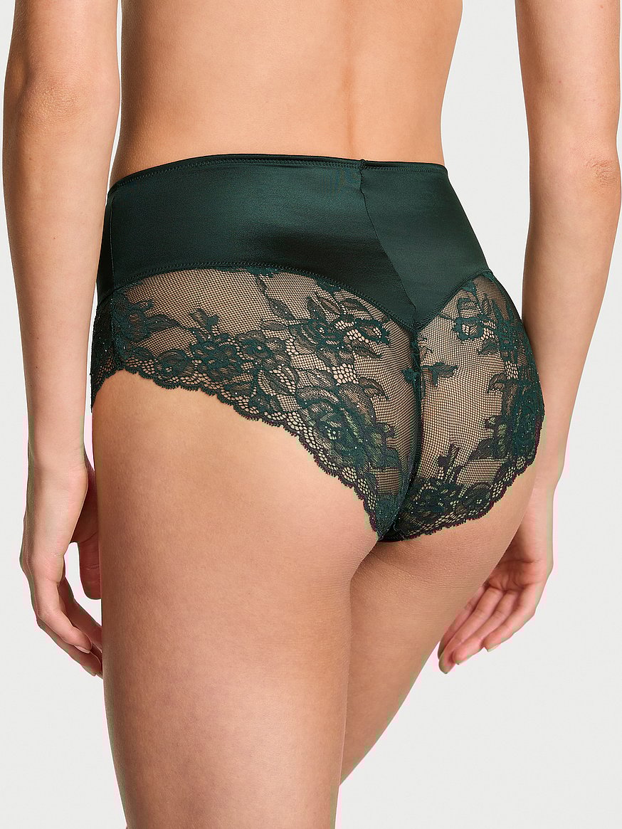 Rose Lace Shimmer High-Waist Brief Panty