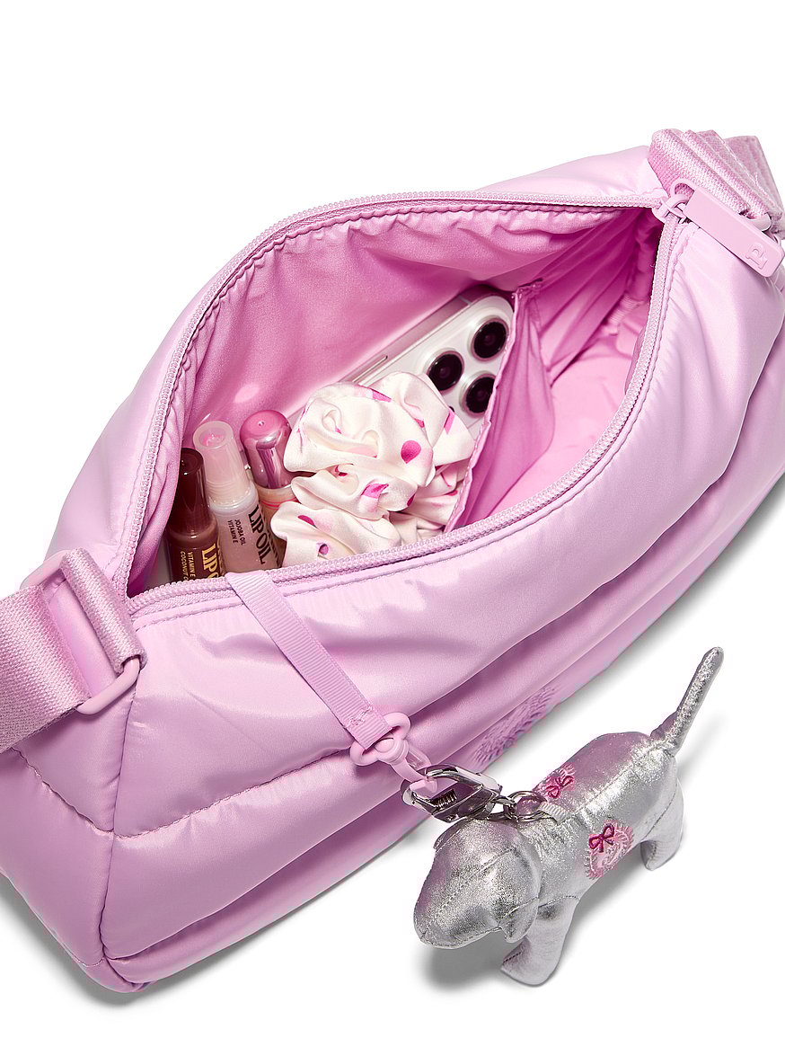 Quilted Puﬀer Mini Hobo Bag