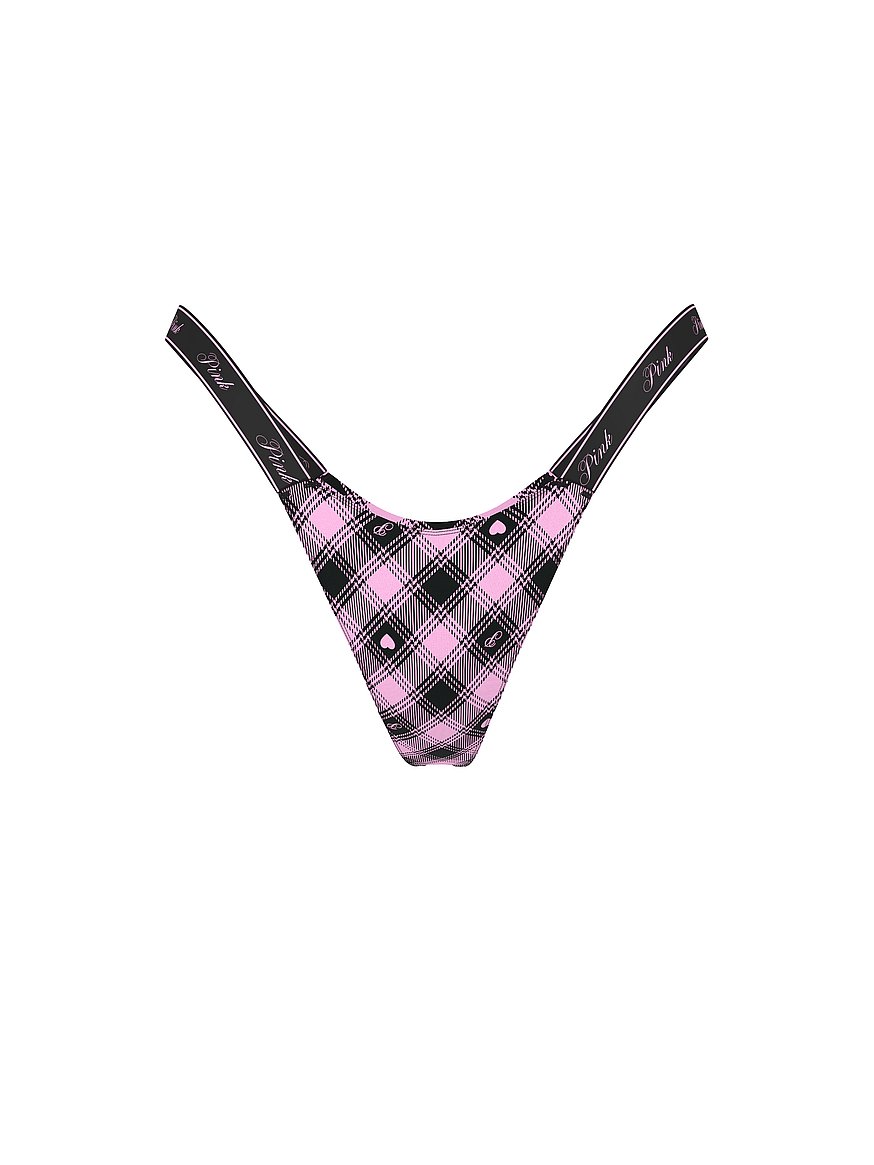 Logo Cotton High-Leg Micro Thong Panty