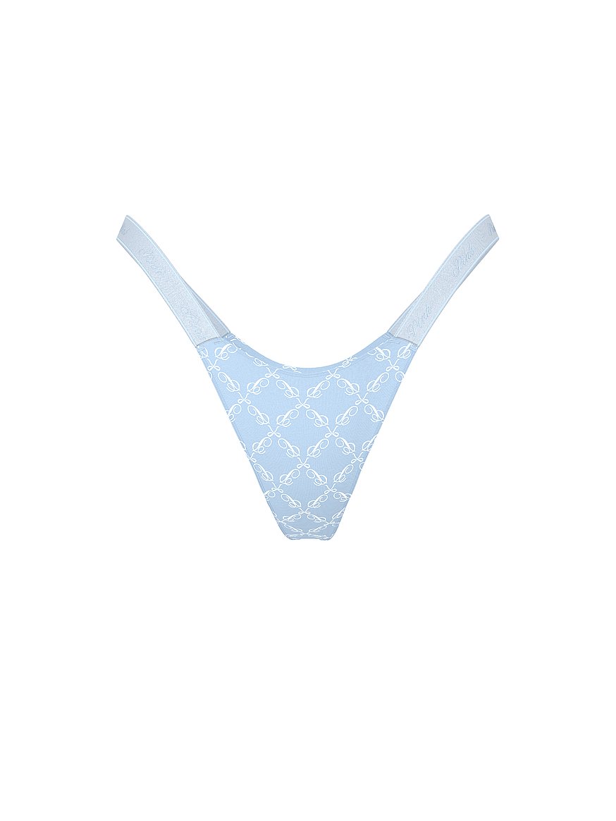 Logo Cotton High-Leg Micro Thong Panty