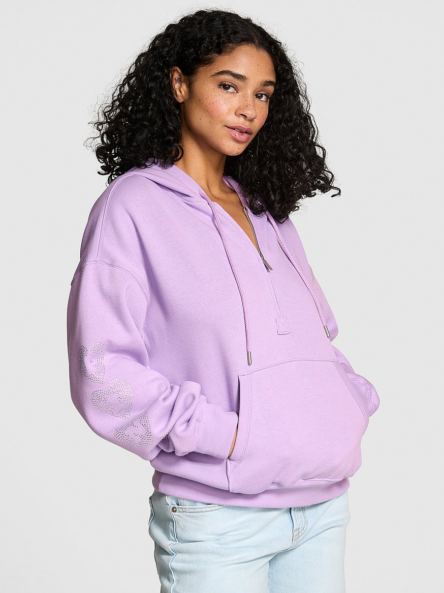 Buy Campus Fleece™ Half-Zip Hoodie, Aster V-Day - Order Hoodies