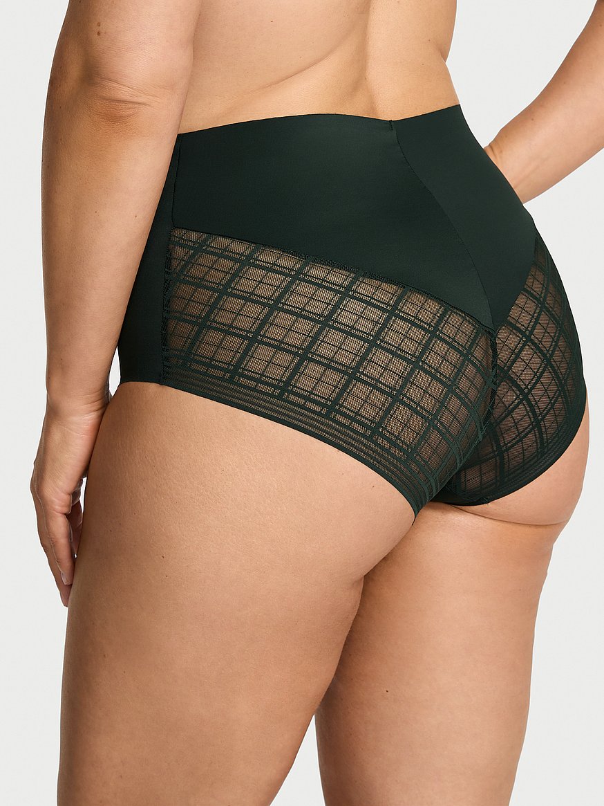 No-Show Plaid Mesh Modern Brief Panty