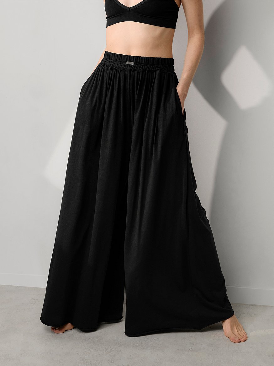 Buy Organic Pima Wide-Leg Pant, Immersed Black - Order Pajama