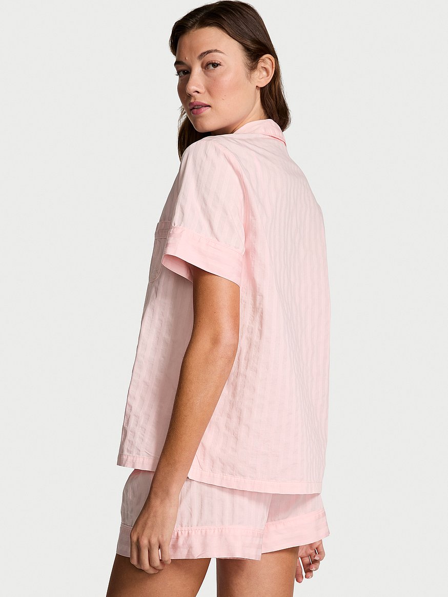 Heritage Cotton Shadow Stripe Short Pajama Set