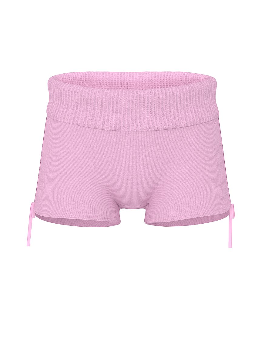 Waﬄe Knit Foldover Shorts