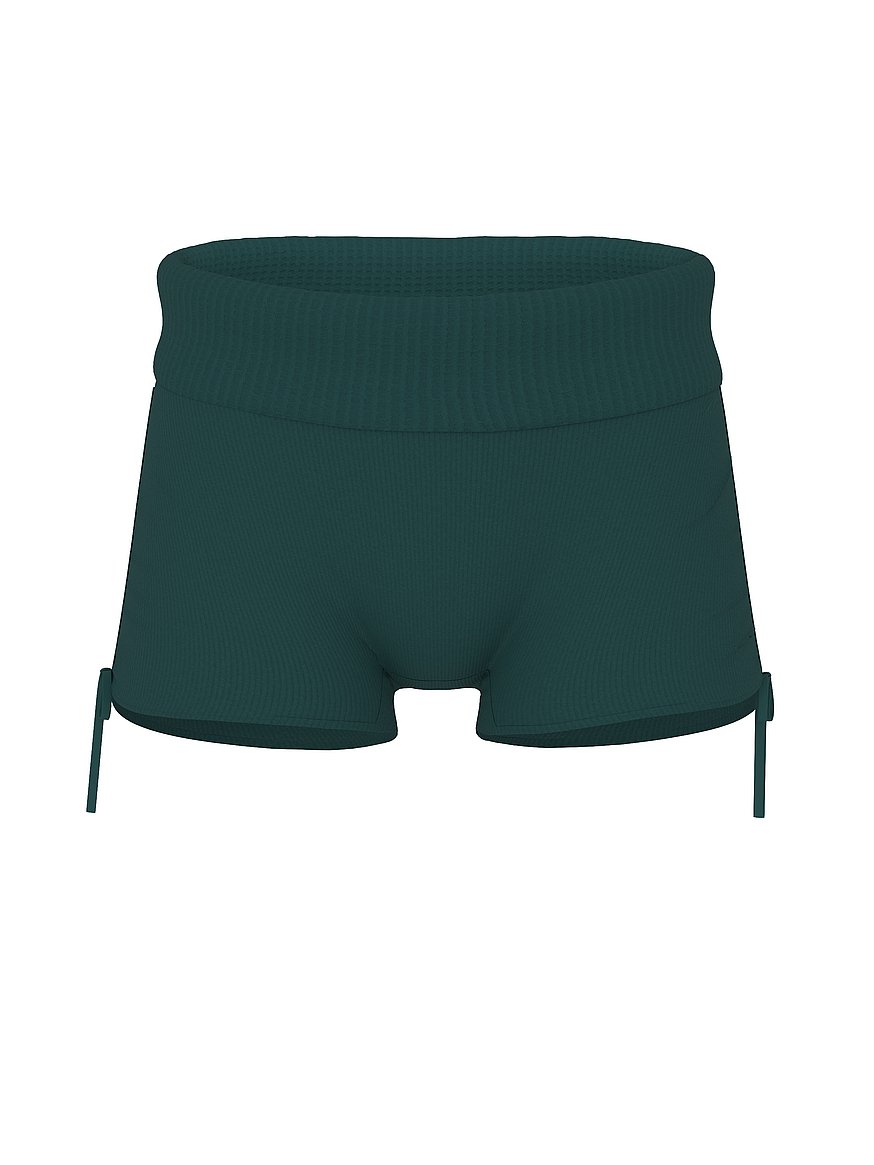 Waﬄe Knit Foldover Shorts