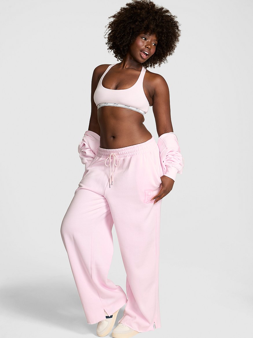 Buy Campus Fleece™ Wide-Leg Split-Hem Sweatpants, Pink Tulip