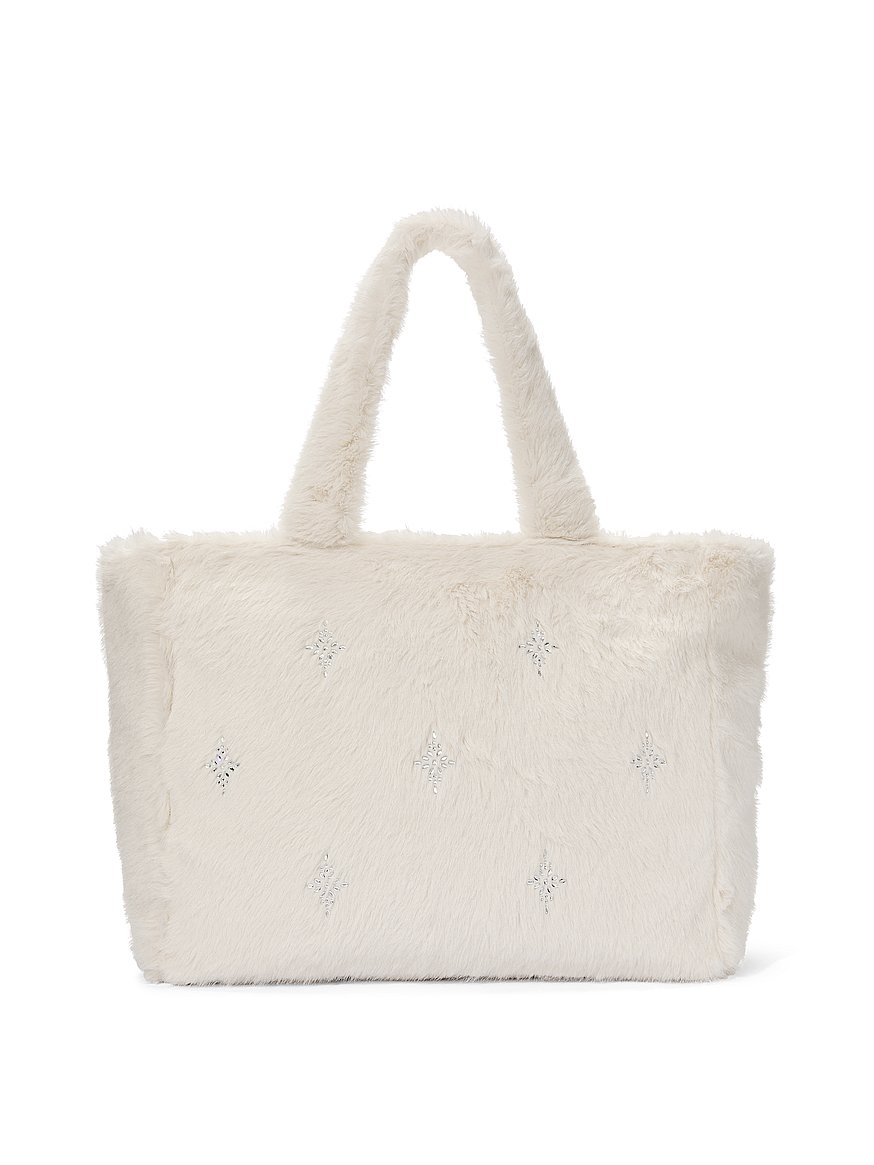 Cozy Faux Fur Sparkle Tote