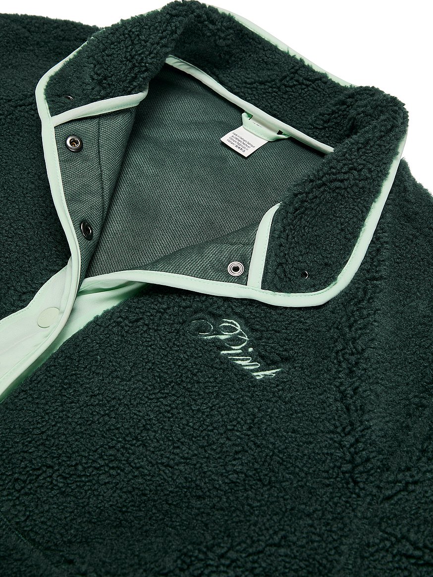 Plush Teddy Front-Snap Pullover