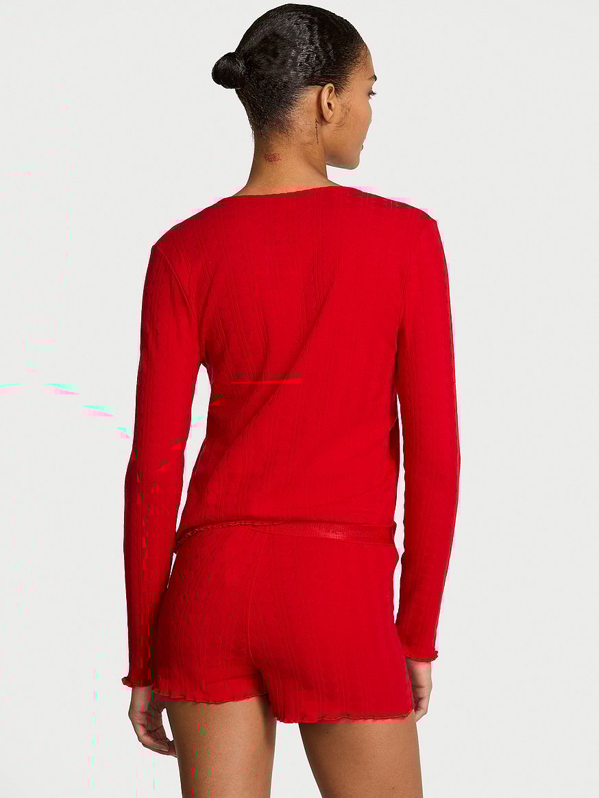 Heart Pointelle Short Pajama Set