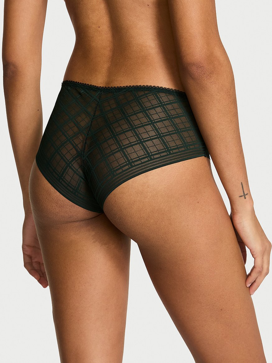 No-Show Plaid Mesh Cheeky Panty