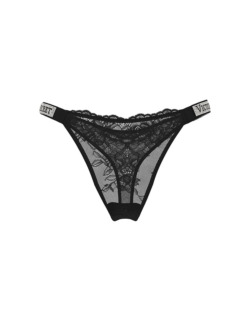 Shine Strap Lace Thong Panty