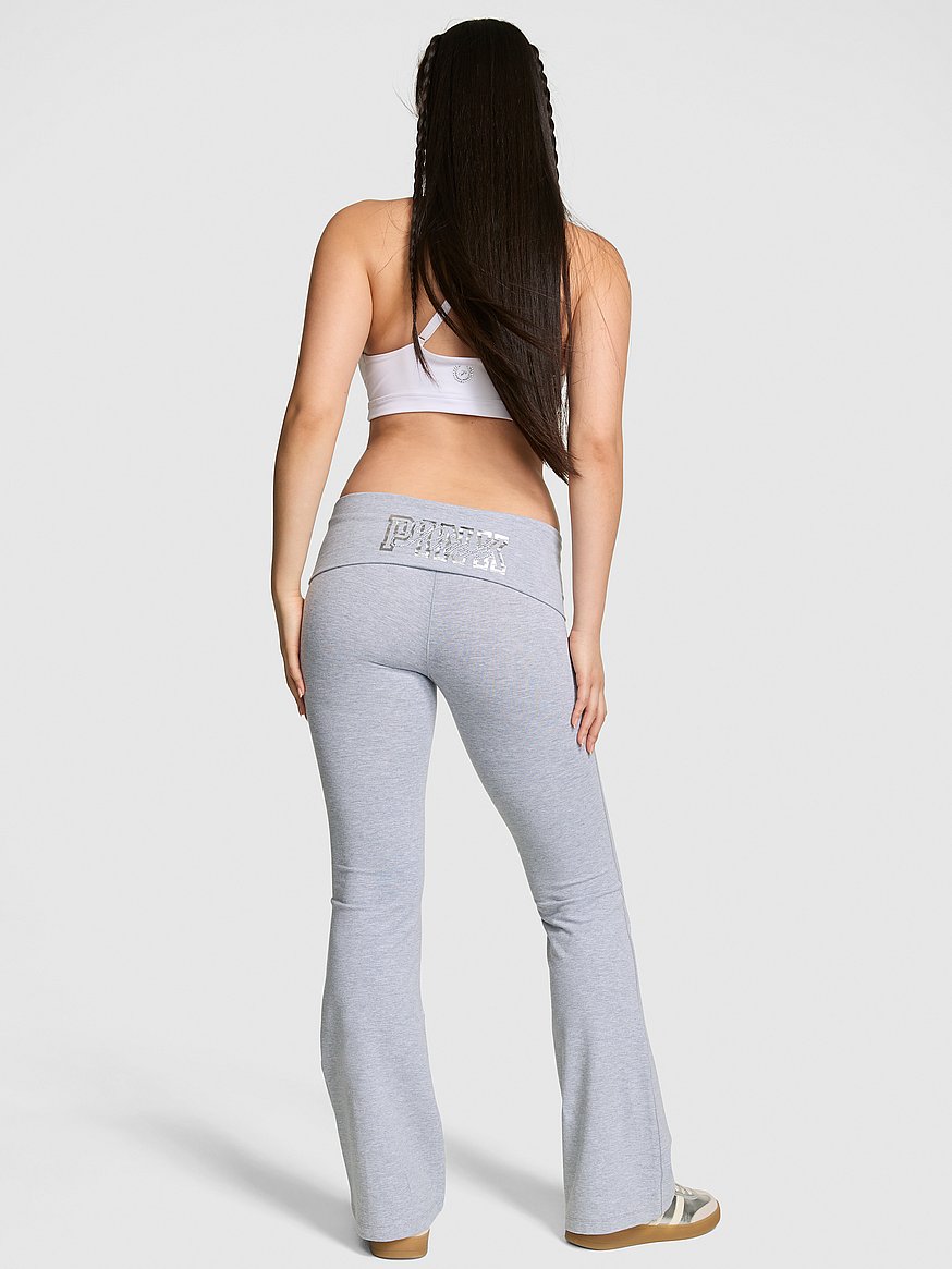 All-Day Cotton Foldover Flare Leggings
