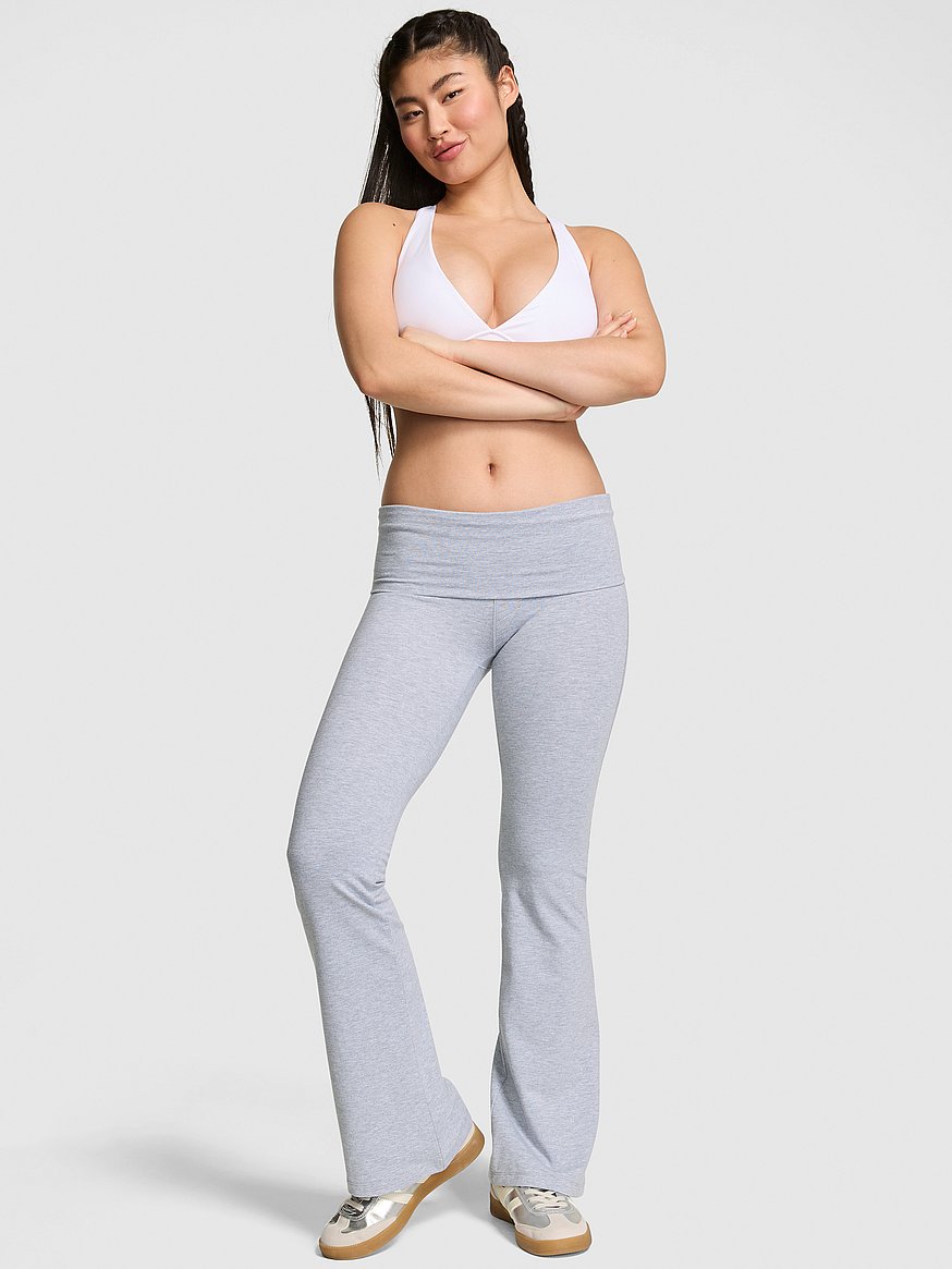 All-Day Cotton Foldover Flare Leggings