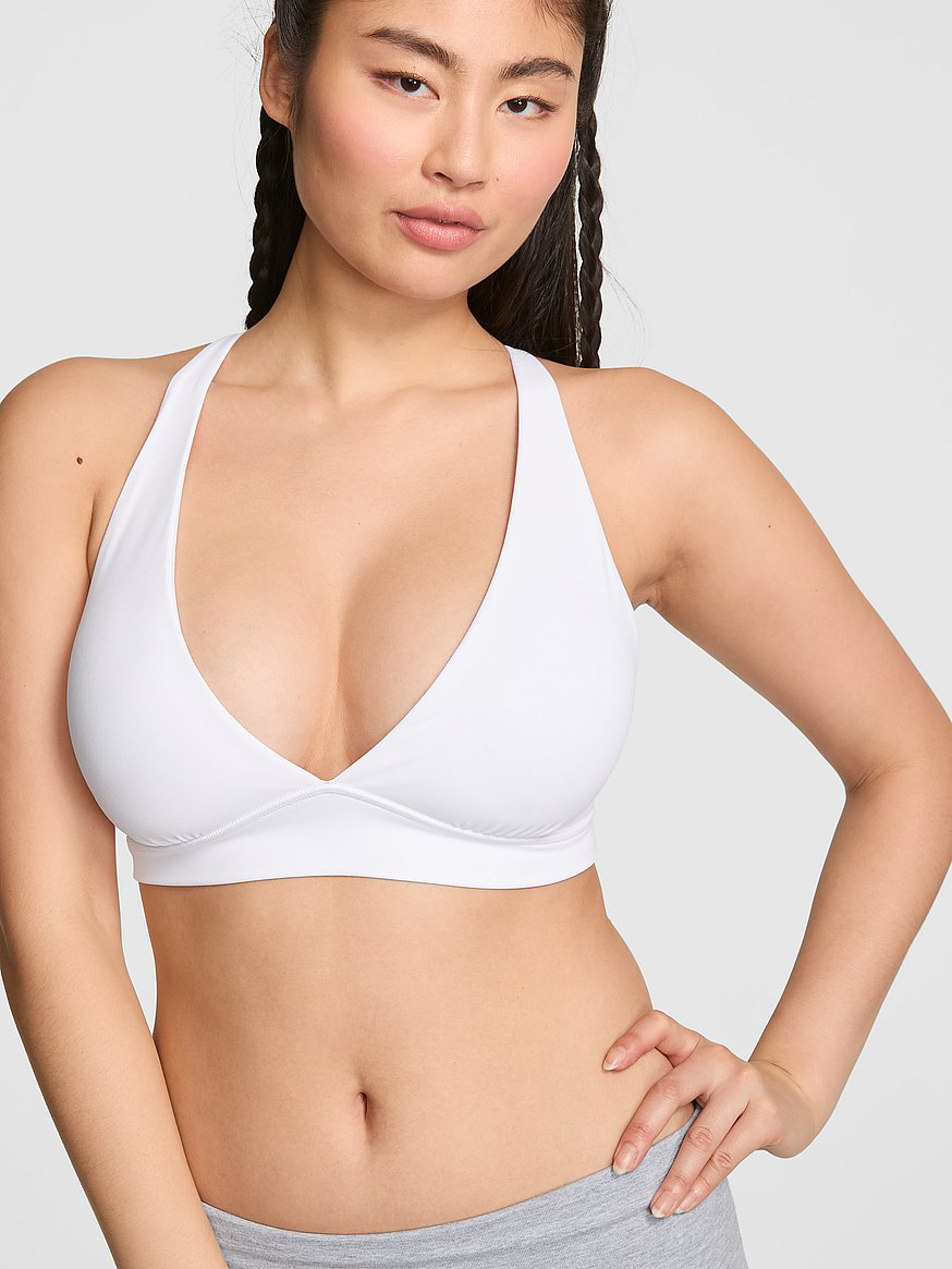 Buy PINK Relay™ Criss-Cross Plunge Sports Bra, Vs White - Order