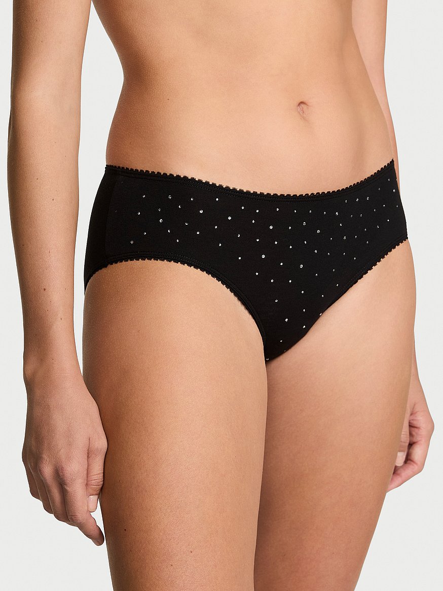Stretch Cotton Sparkle Hiphugger Panty