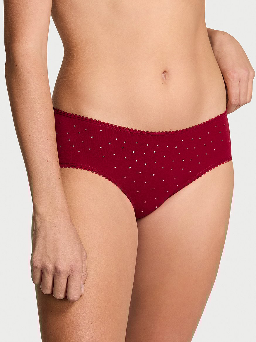 Stretch Cotton Sparkle Hiphugger Panty